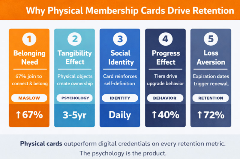 Five psychological principles that explain why physical membership cards drive higher retention rates